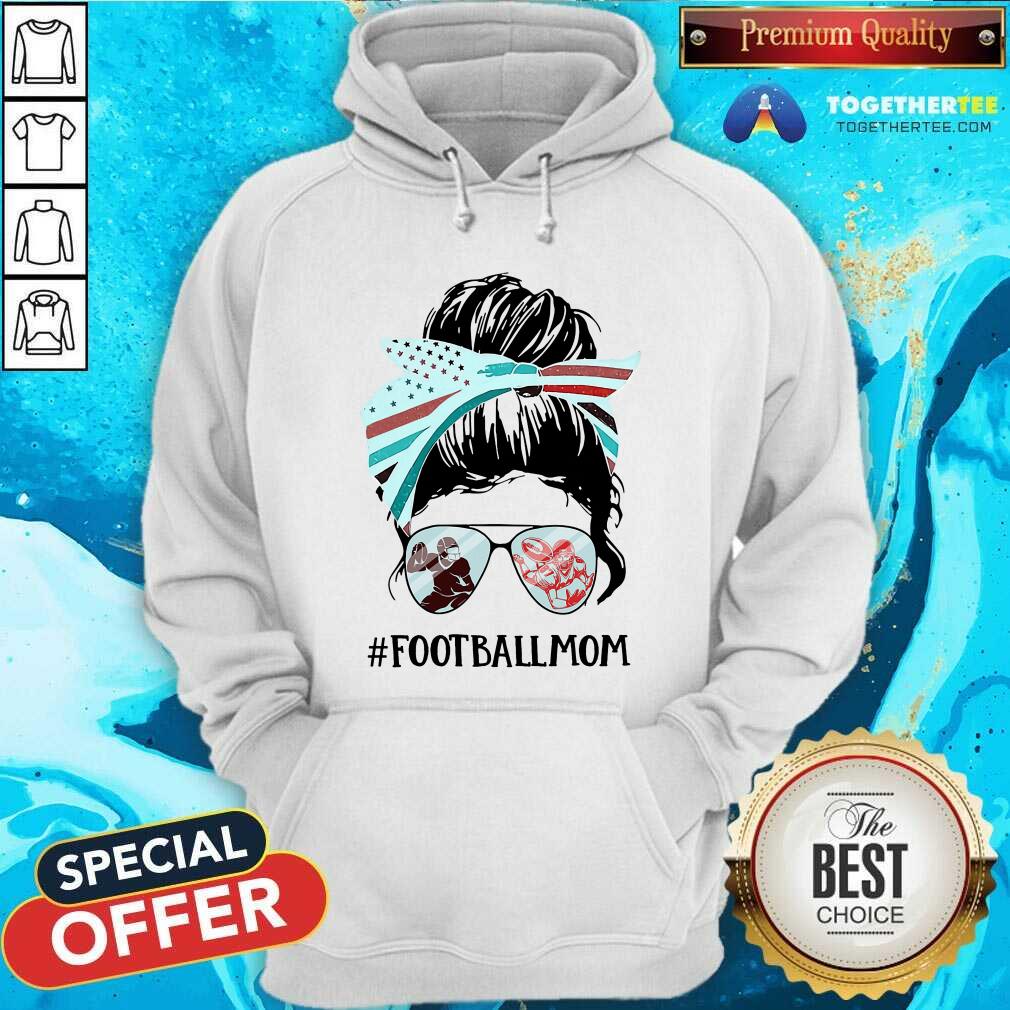 Football Mom Messy Bun Girl Shirt - Image 5