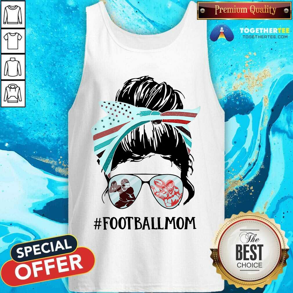 Football Mom Messy Bun Girl Shirt - Image 4