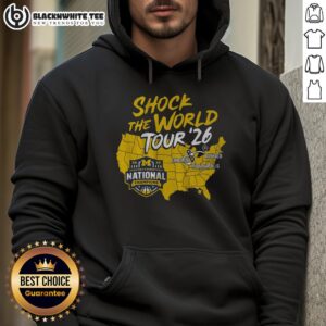 Alternative view of Awesome Michigan Wolverines MBB 2026 National Champions Shock The World Tour T-Shirt
