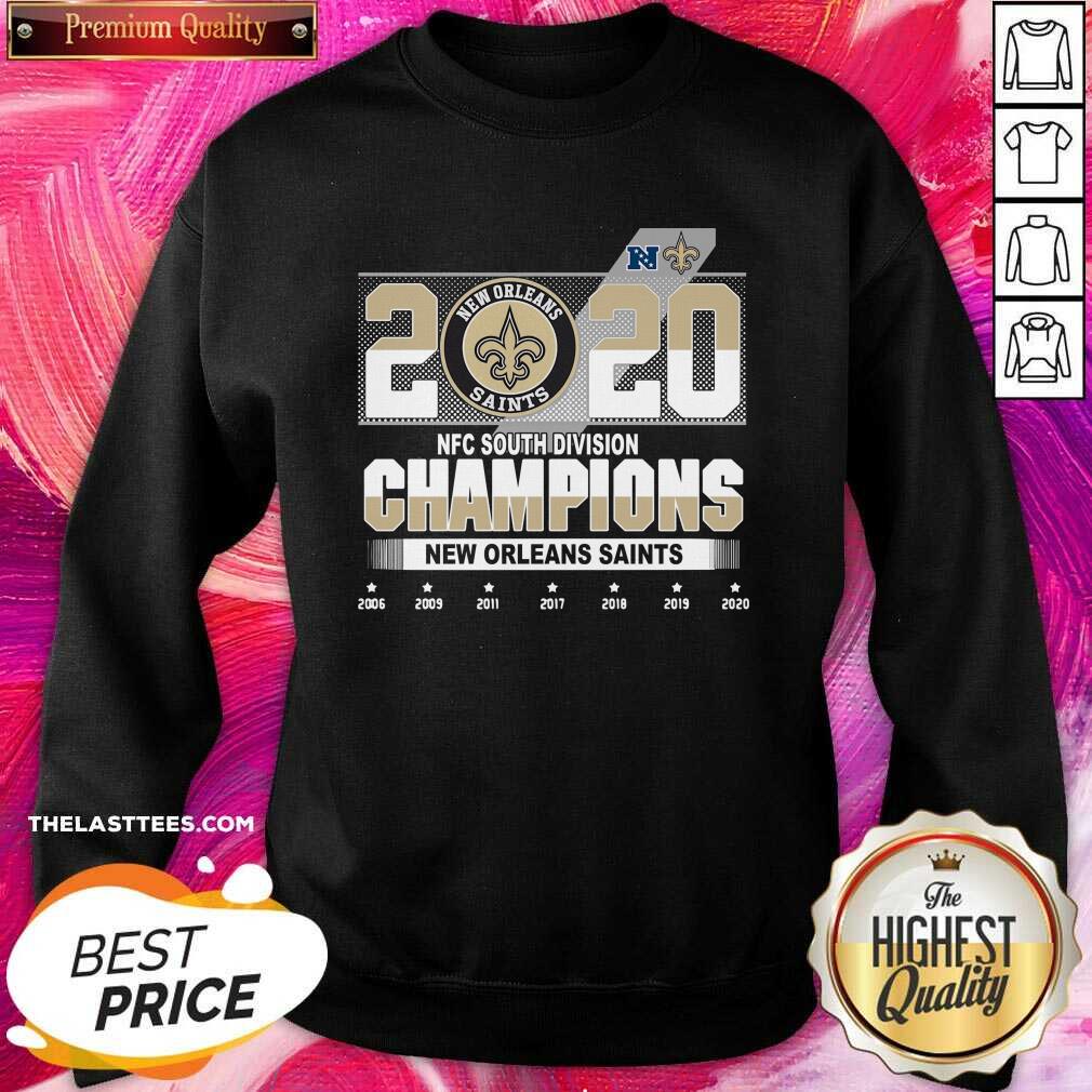 Good New Orleans Saints NFC South Division Champions 2006-2020 Shirt - Image 2