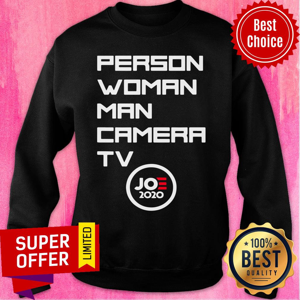 Person Woman Man Camera TV Joe 2020 Shirt - Image 4