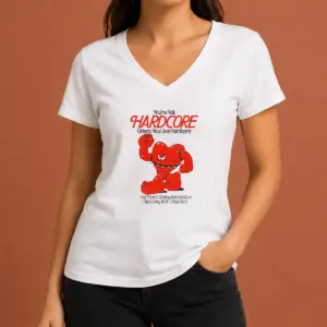 Alternative view of Pretty Youre Not Hardcore Unless You Live Hardcore Kind Heart Muscle Cartoon Shirt