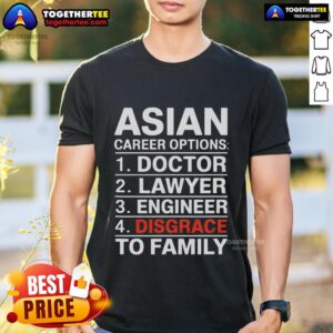 Top Asian Student Career Growth Funny Disgrace Family T-Shirt