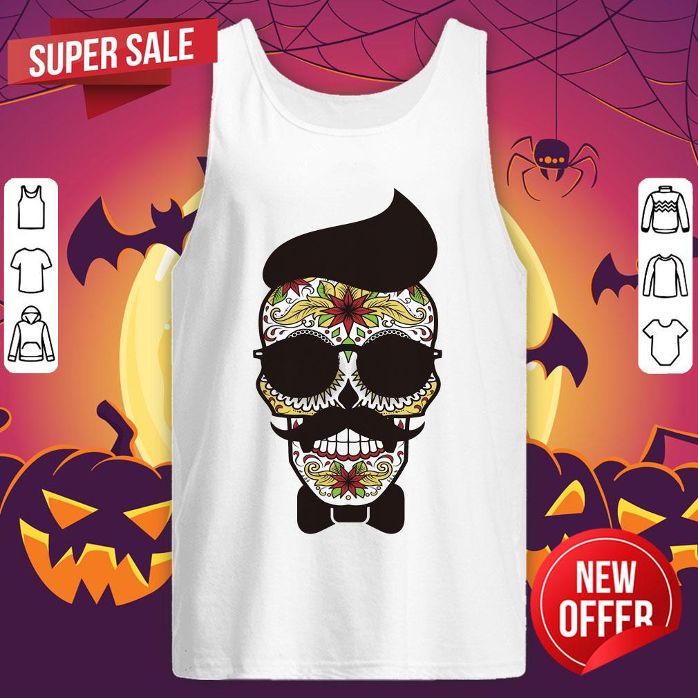 Funny Sugar Skull Gentlemen Day Of Dead Dia De Muertos Shirt - Image 5