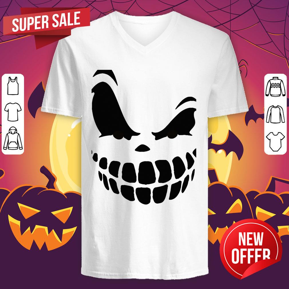 Scary Carved Pumpkin Jack O Lantern Face Day Of Dead Halloween Shirt - Image 4