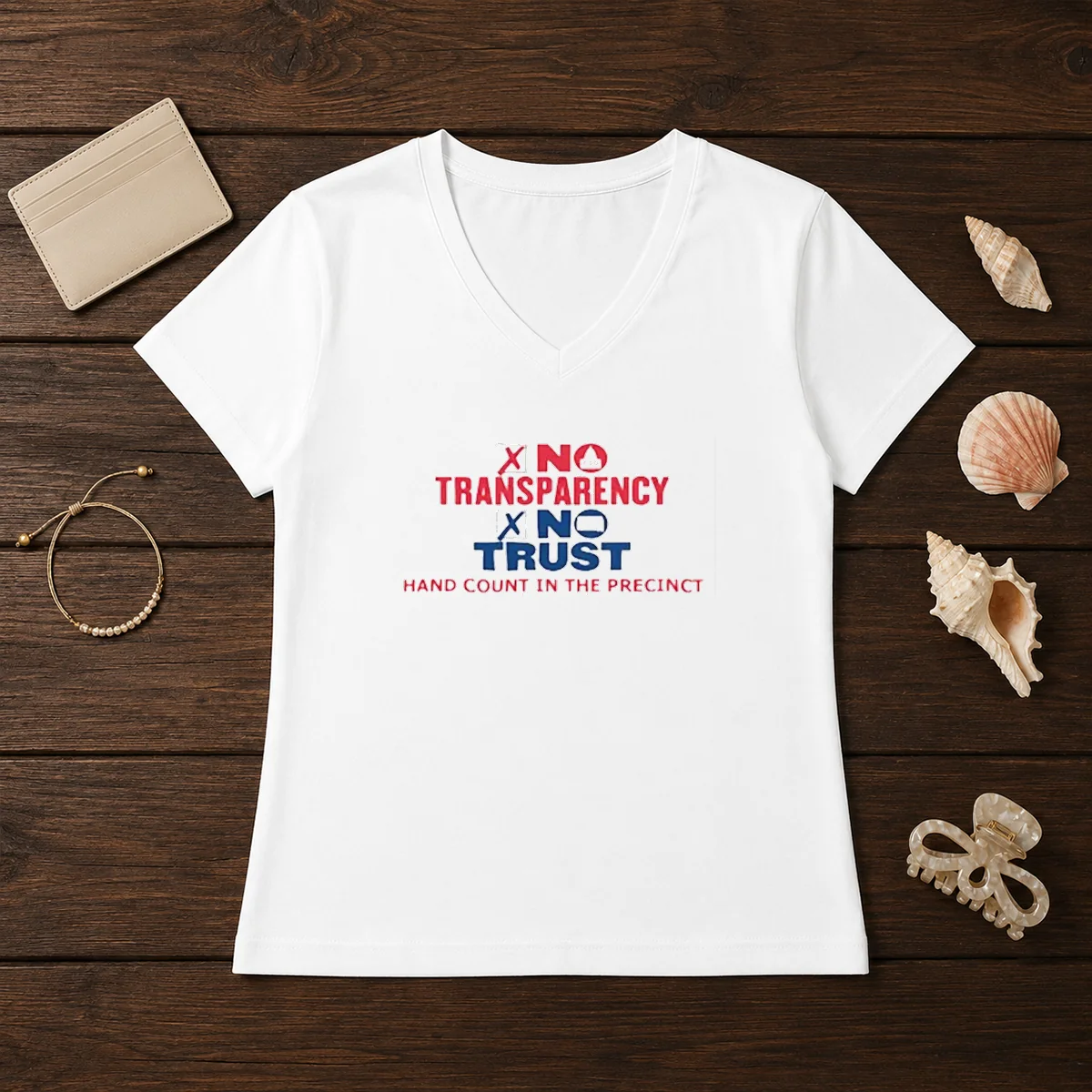 Top No Transparency No Trust Hand Count In The Precinct Shirt - Image 2