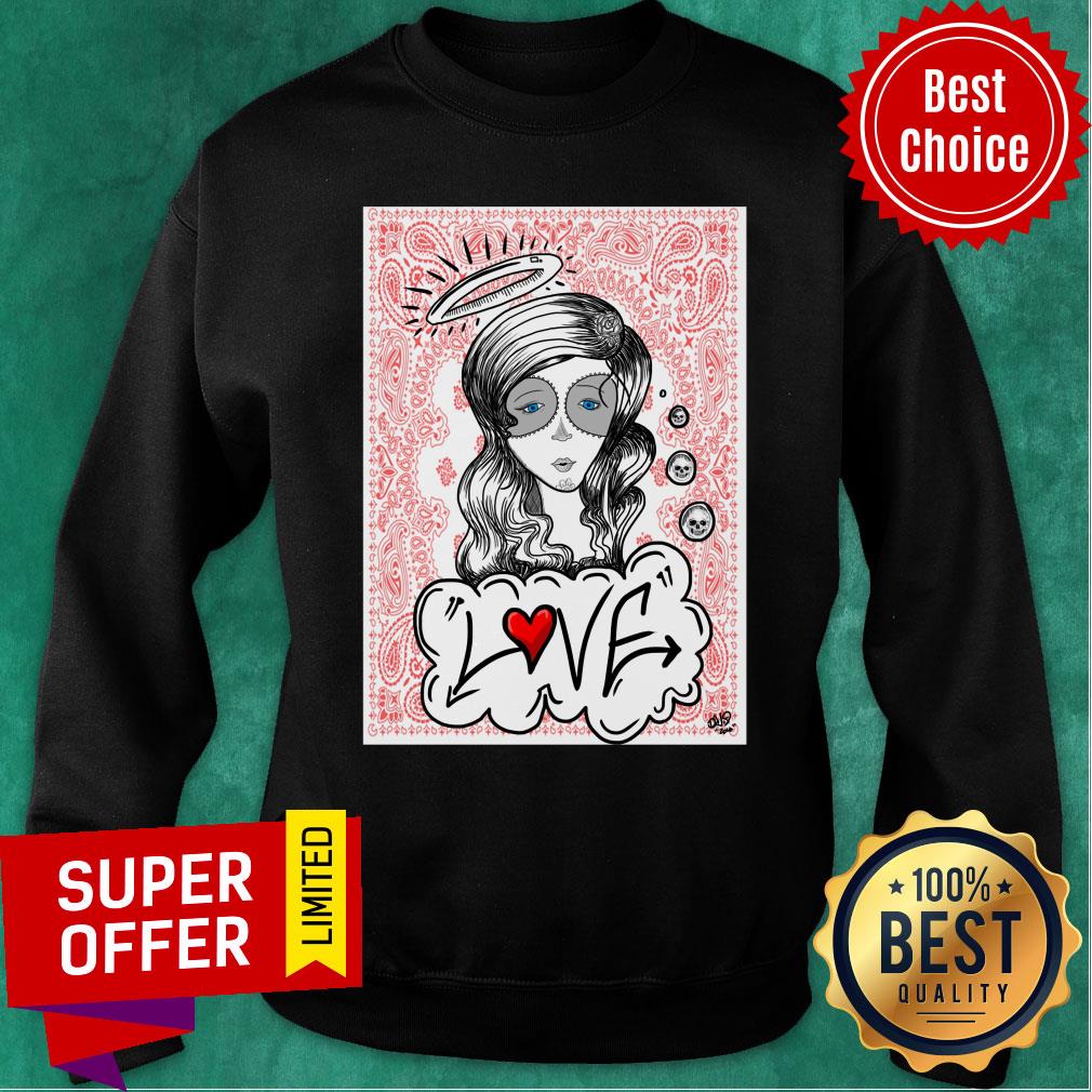 Sugar Skull Girl Love Day Of The Dead Shirt - Image 5