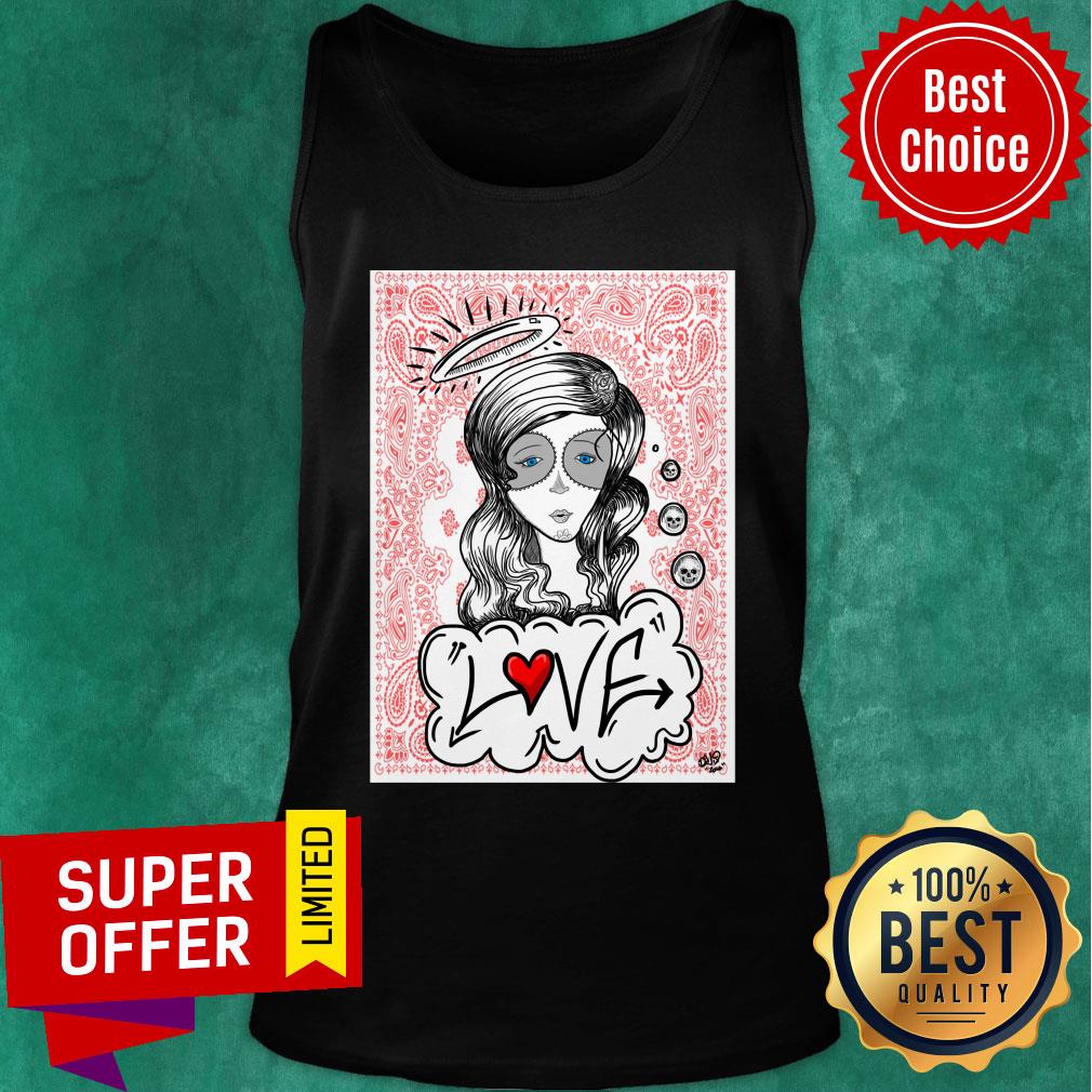 Sugar Skull Girl Love Day Of The Dead Shirt - Image 4