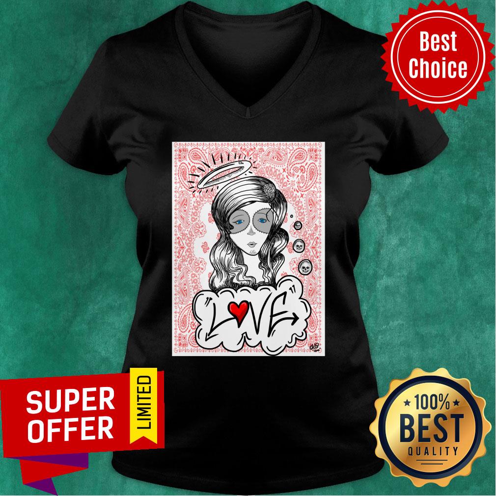 Sugar Skull Girl Love Day Of The Dead Shirt - Image 3
