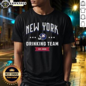 Awesome New York Giants Drinking Team Est 2026 Helmet T-Shirt