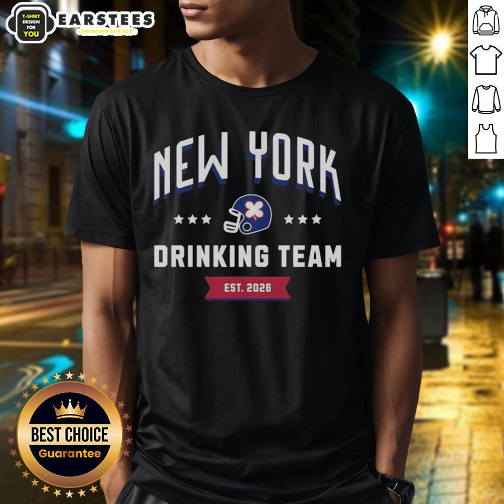 Awesome New York Giants Drinking Team Est 2026 Helmet T-Shirt