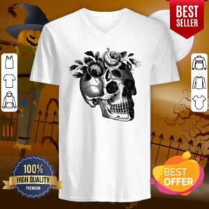 Alternative view of Floral Mortis Skull Day Of Dead Muertos Shirt