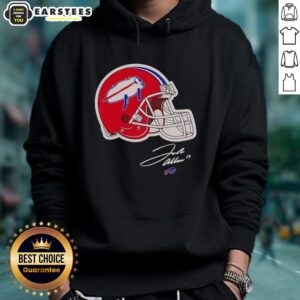 Alternative view of Top Josh Allen Buffalo Bills Helmet Signature T-Shirt