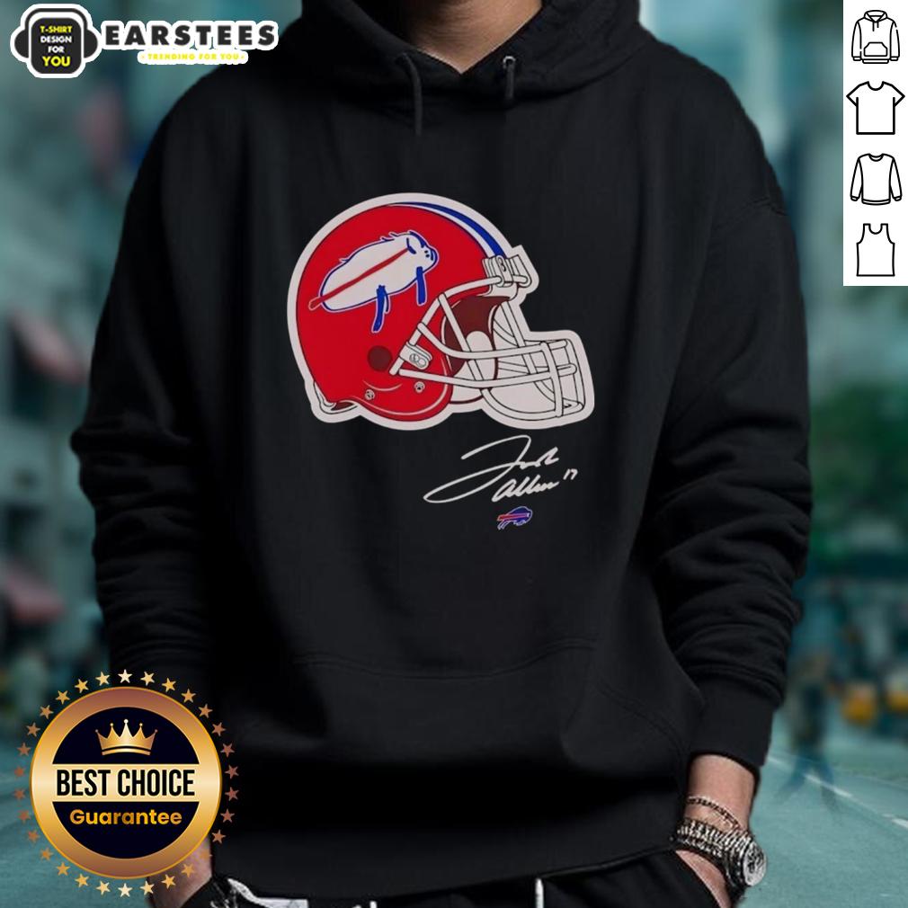 Top Josh Allen Buffalo Bills Helmet Signature T-Shirt - Image 2