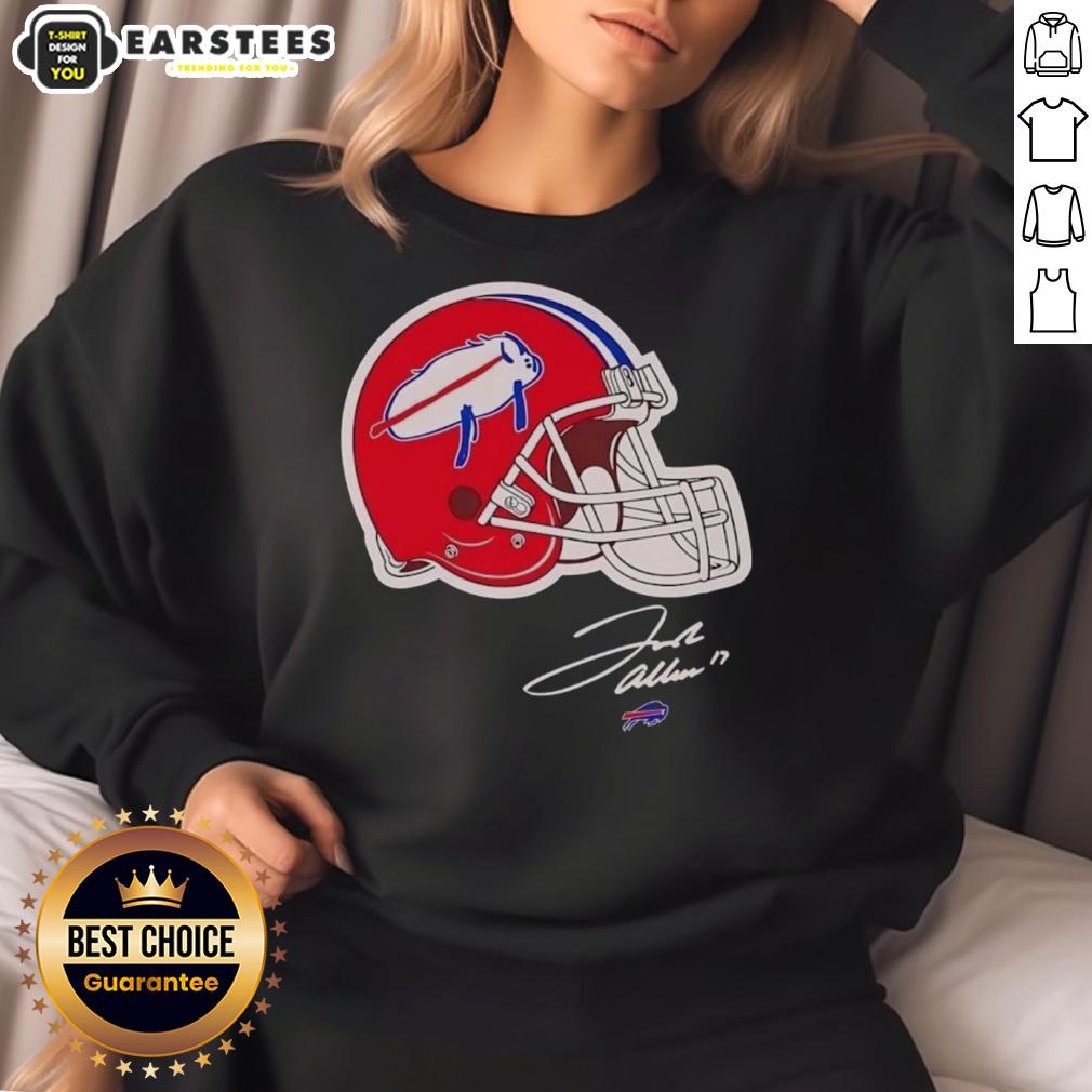 Top Josh Allen Buffalo Bills Helmet Signature T-Shirt - Image 5