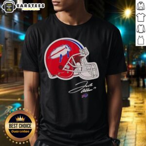Top Josh Allen Buffalo Bills Helmet Signature T-Shirt