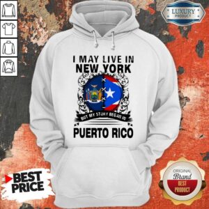 Alternative view of I May Live In New York But My Story Began In Puerto Rico Flag Shirt