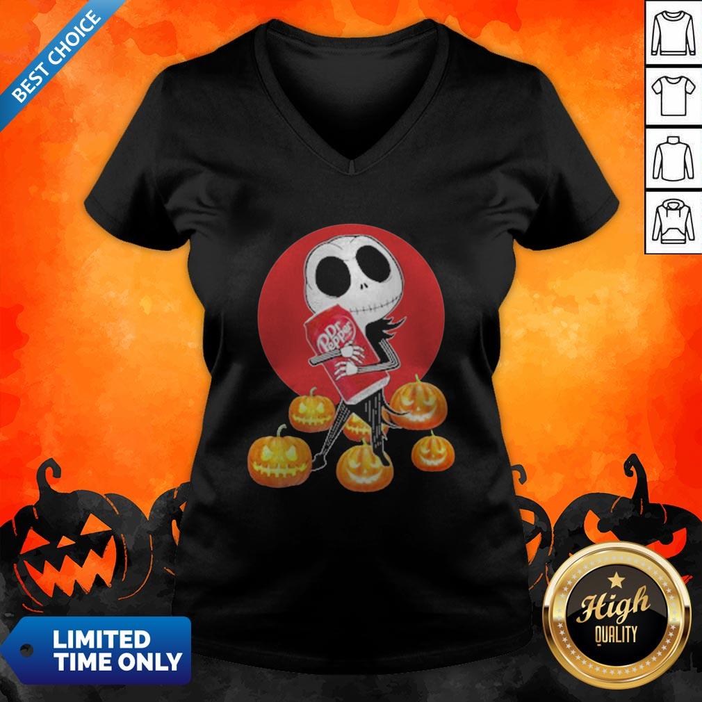 Jack Skellington Hug Dr Pepper Pumpkin Official Perfect Shirt - Image 4