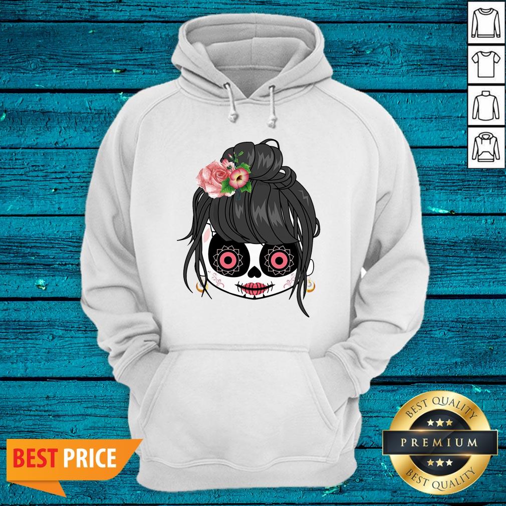 Sugar Skull Cute Girl Day Of The Dead Shirt - Image 5