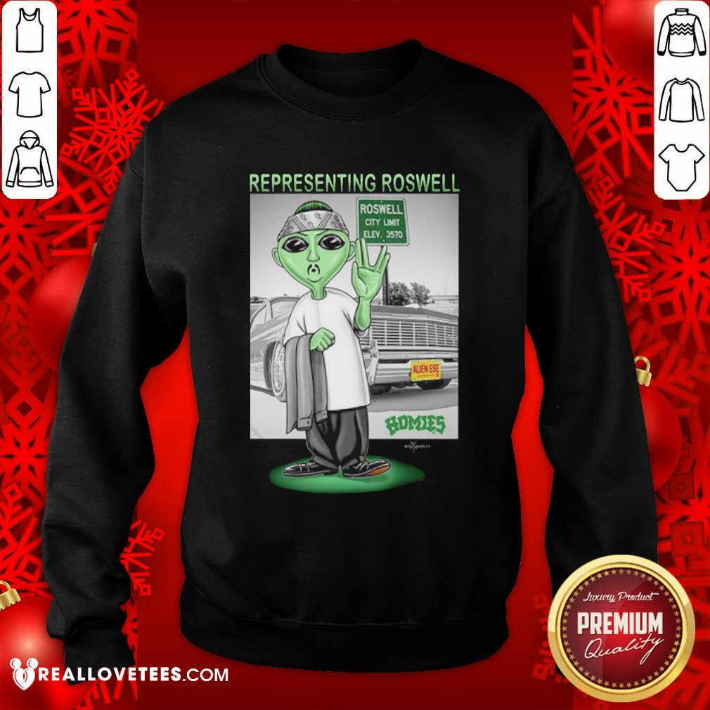 Top Aliens Representing Roswell Homies Shirt - Image 3