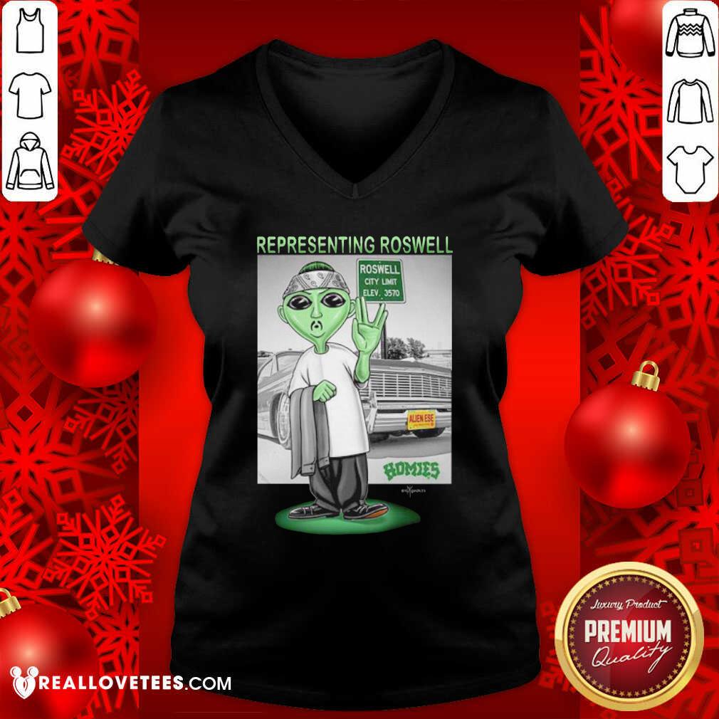 Top Aliens Representing Roswell Homies Shirt - Image 5