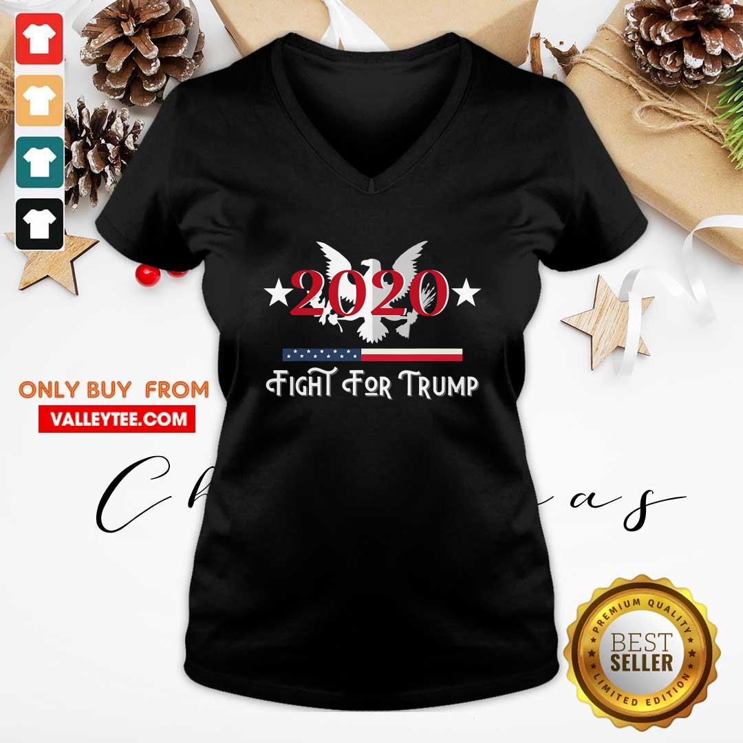Wicked Fight For Trump President 2020 Eagle American Flag Shirt - Image 4