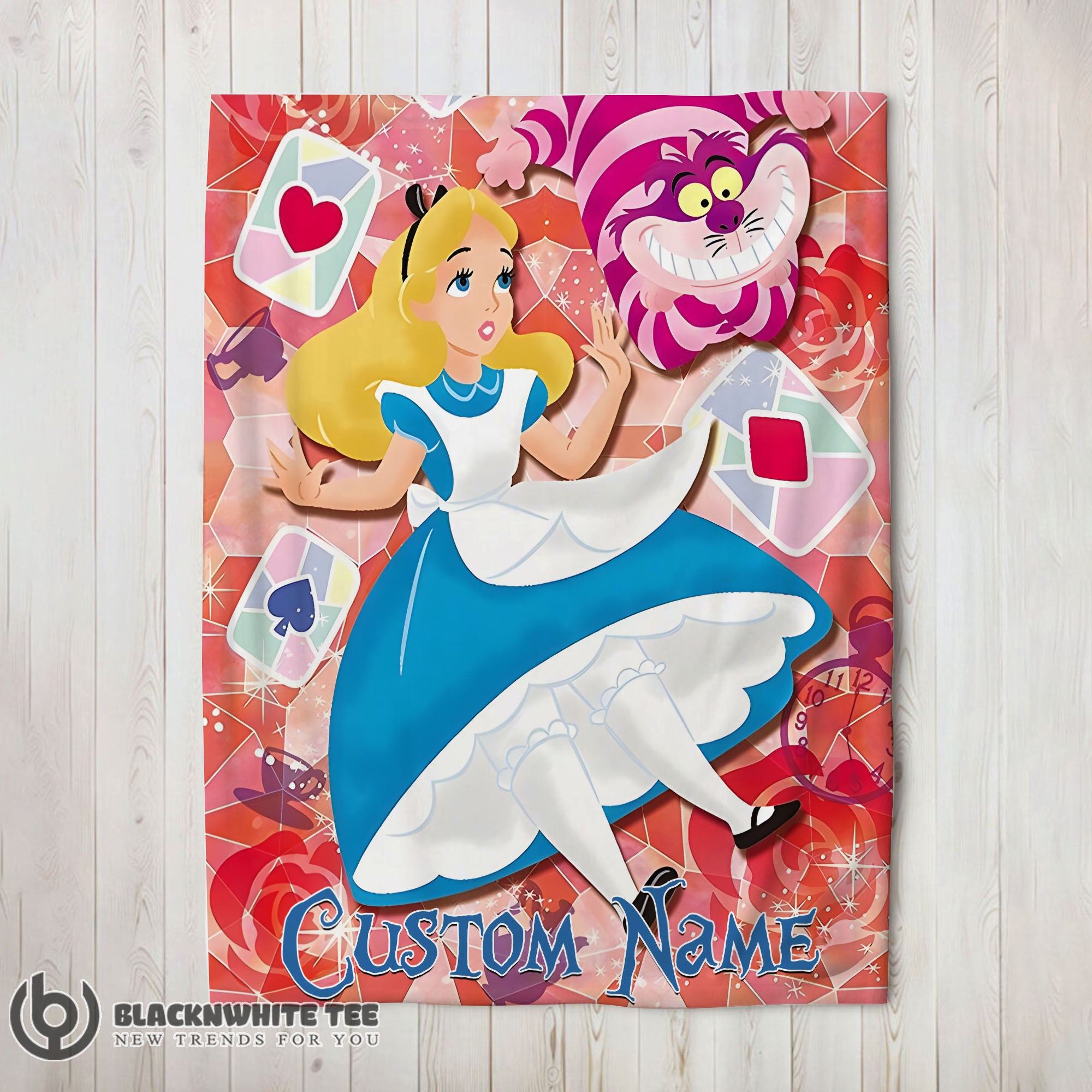 Original Cute Hot Disney Cheshire Cat Alice In Wonderland Blanket Fleece Customized Blanket
