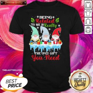 Love Gnomes Being Related To Me Is Really The Only Gift You Need Merry Christmas Shirt