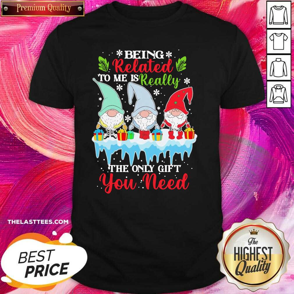Love Gnomes Being Related To Me Is Really The Only Gift You Need Merry Christmas Shirt