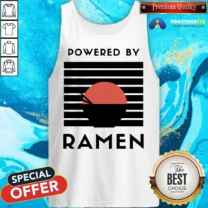 Alternative view of Powered By Ramen Japanese Anime Noodles Shirt