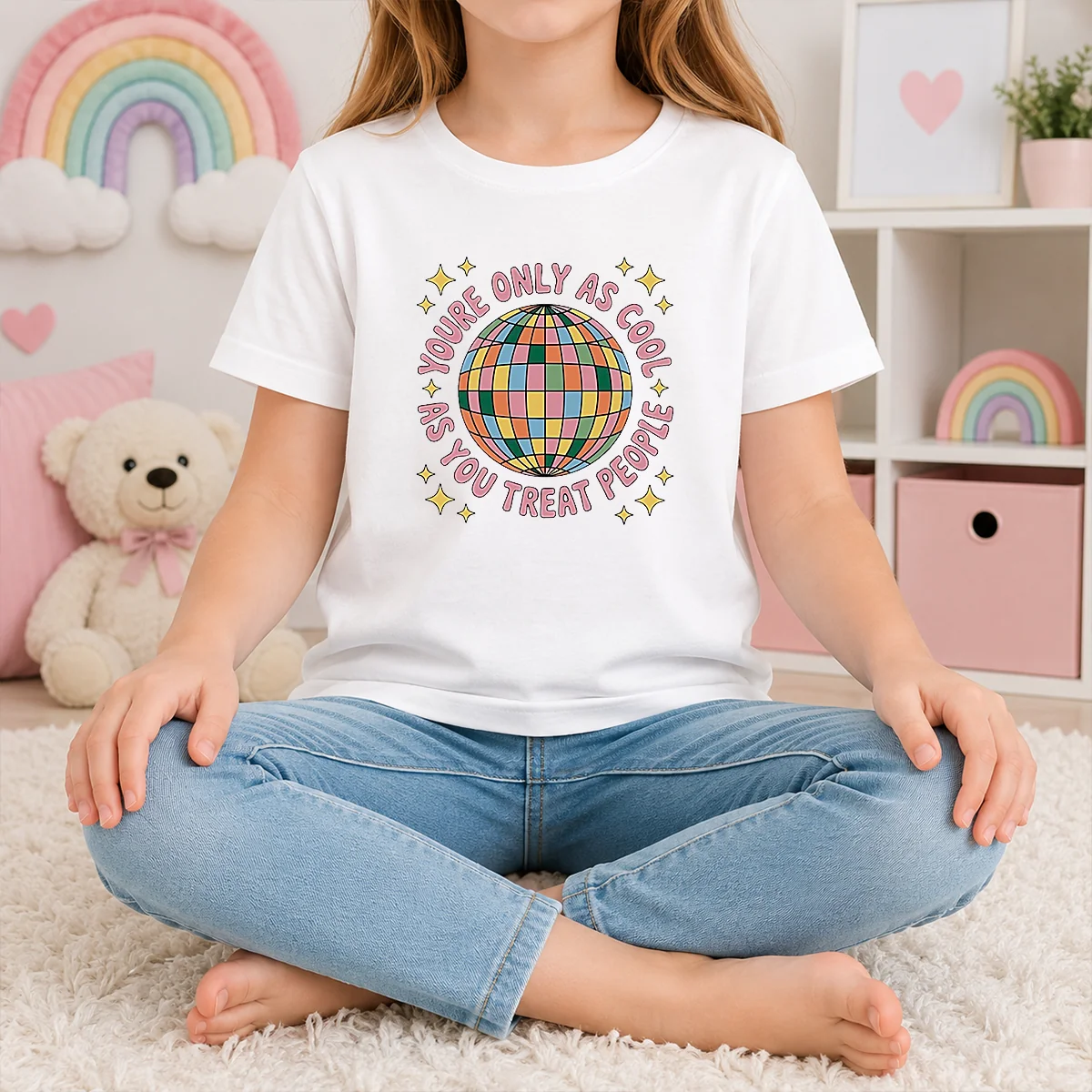 Funny You'Re Only As Cool As You Treat People Retro Disco Ball Shirt - Image 6