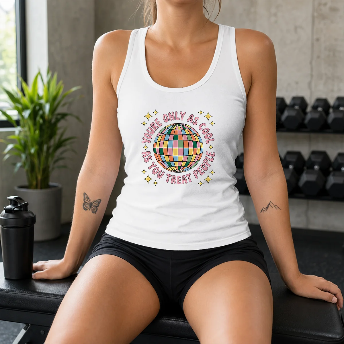 Funny You'Re Only As Cool As You Treat People Retro Disco Ball Shirt - Image 7