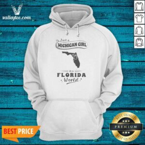 Alternative view of Original Just A Michigan Girl In A Florida World Map Shirt