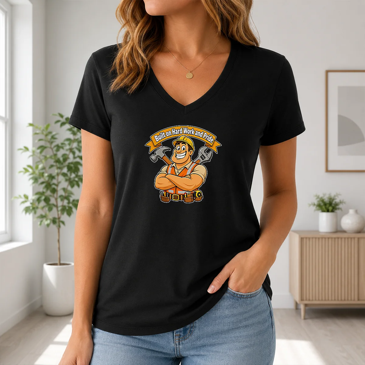 Pretty Labour Day Proud Worker Cartoon For Hardworking Heroes Shirt - Image 2