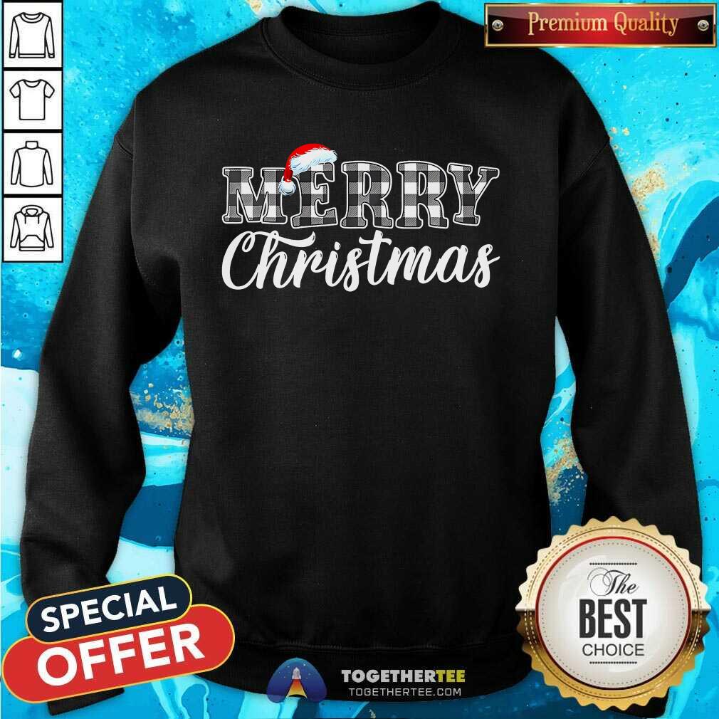 Good Happy Merry Christmas Buffalo Black And White Plaid T-Shirt - Image 5