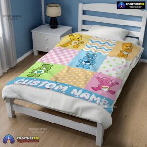 Alternative view of Official Colorful Care Bears Patchwork Blanket Fleece Customized Blanket