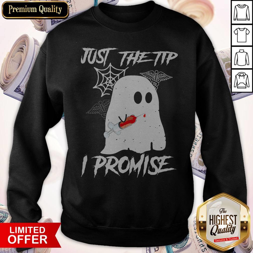 Funny Just The Tip I Promise Ghost Halloween Shirt - Image 3
