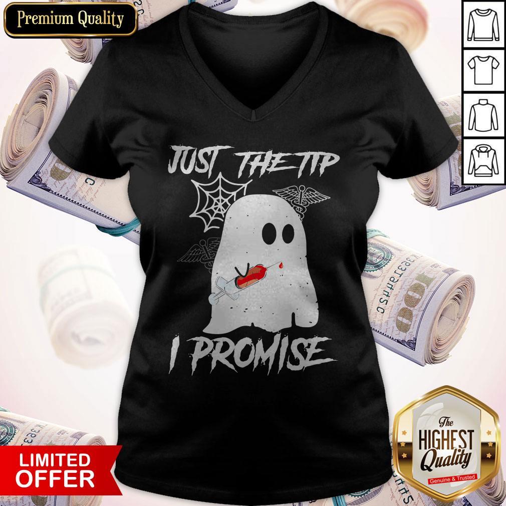 Funny Just The Tip I Promise Ghost Halloween Shirt - Image 4