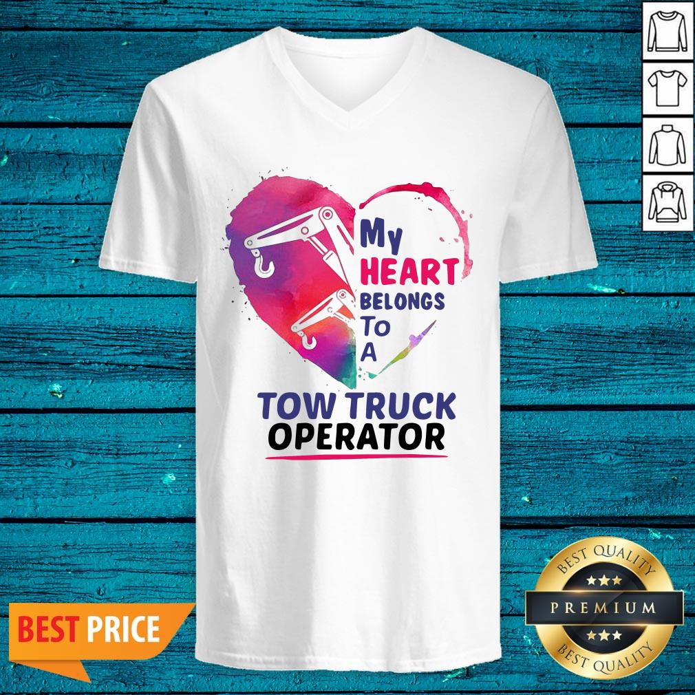 Sweet My Heart Belongs To A Tow Truck Operator Shirt - Image 4