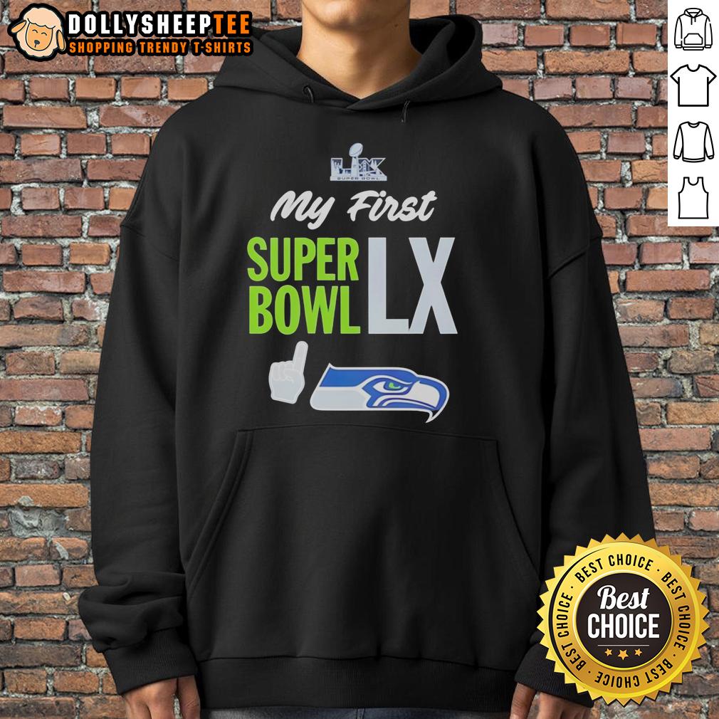 Original Seattle Seahawks Super Bowl My First Super Bowl LX 2026 Logo T-Shirt - Image 2