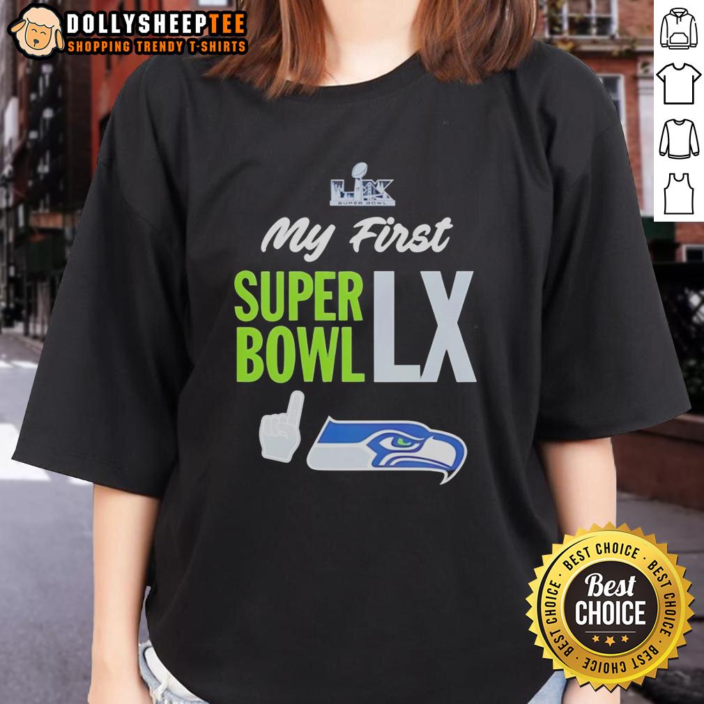 Original Seattle Seahawks Super Bowl My First Super Bowl LX 2026 Logo T-Shirt - Image 3