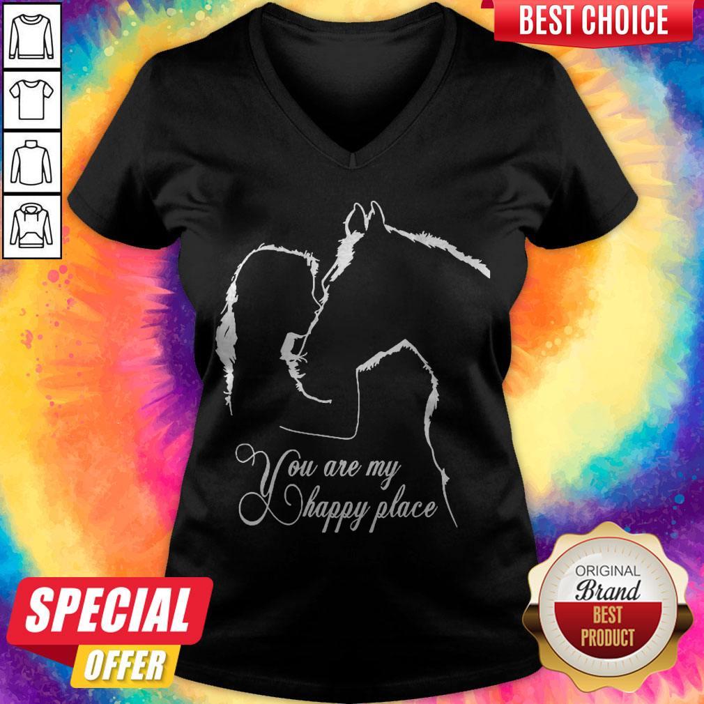 Girl Kiss Horse You Are My Happy Place Shirt - Image 3