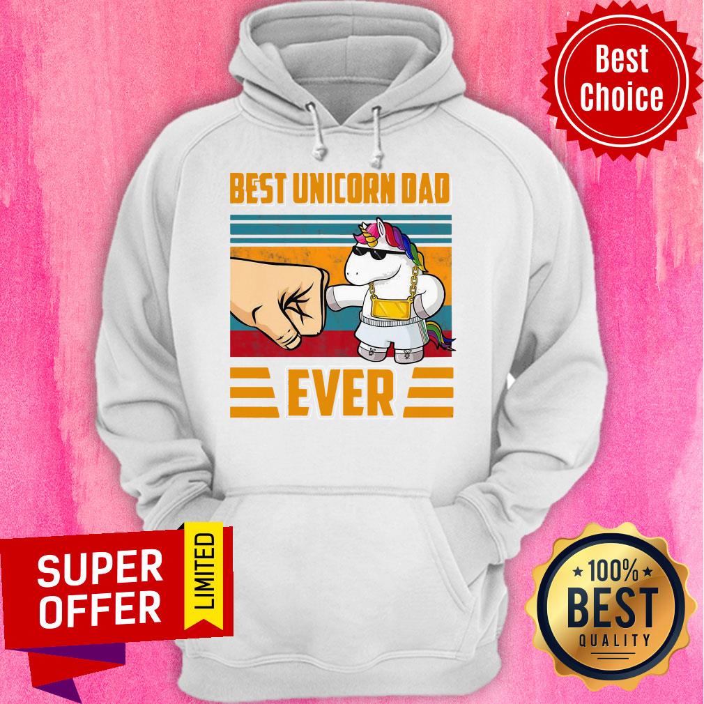 Funny Best Unicorn Dad Ever Retro Vintage Shirt - Image 3