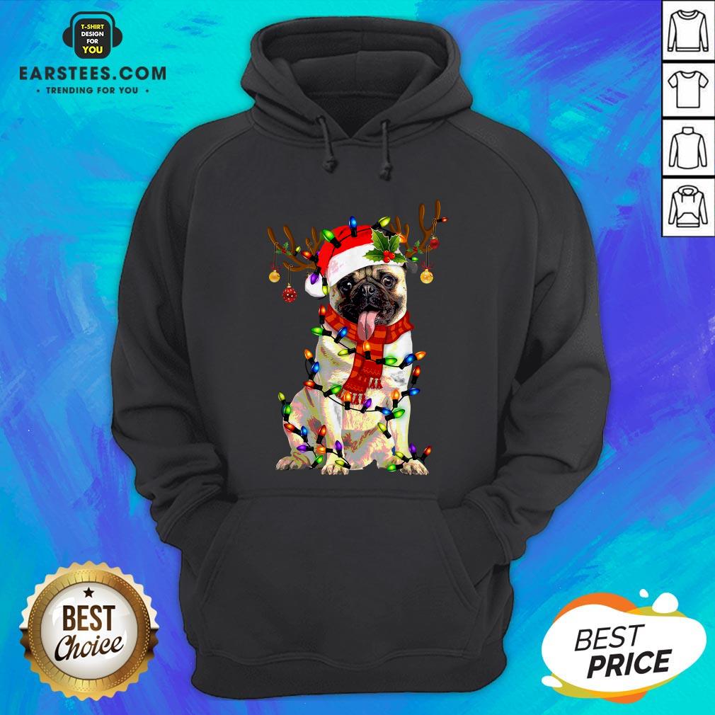Original Santa Pug Reindeer Merry Christmas Shirt - Image 2