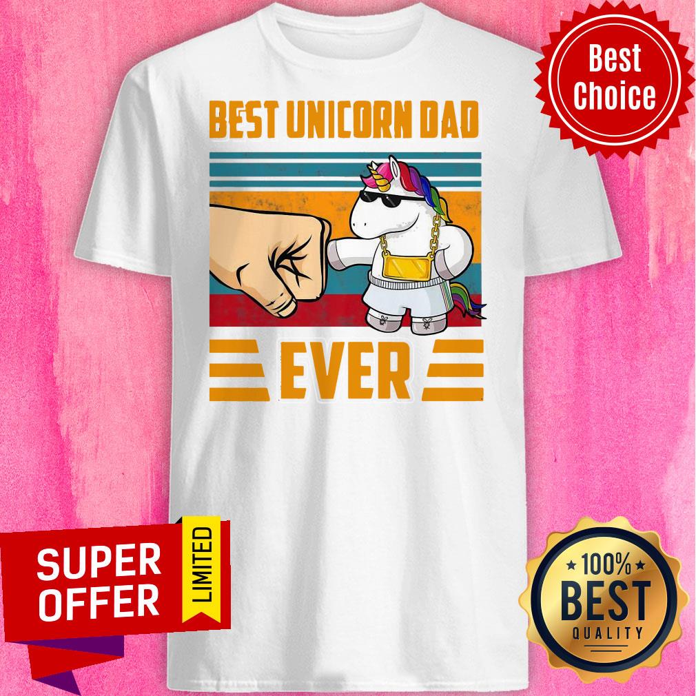 Funny Best Unicorn Dad Ever Retro Vintage Shirt