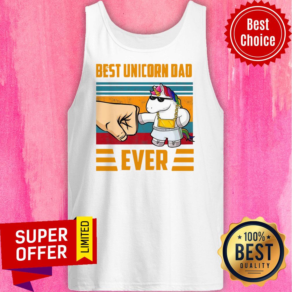 Funny Best Unicorn Dad Ever Retro Vintage Shirt - Image 5