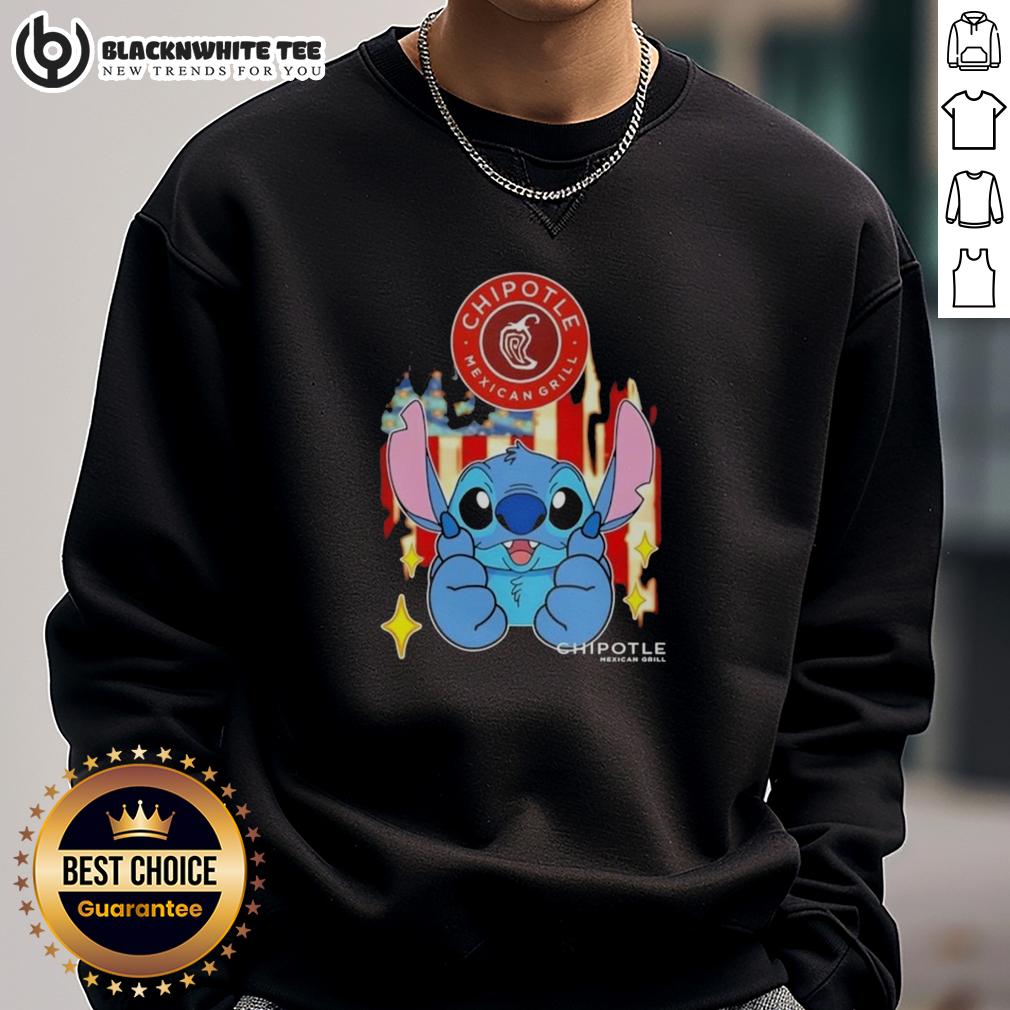 Pretty Stitch Like Chipotle Mexican Grill USA Flag T-Shirt - Image 5