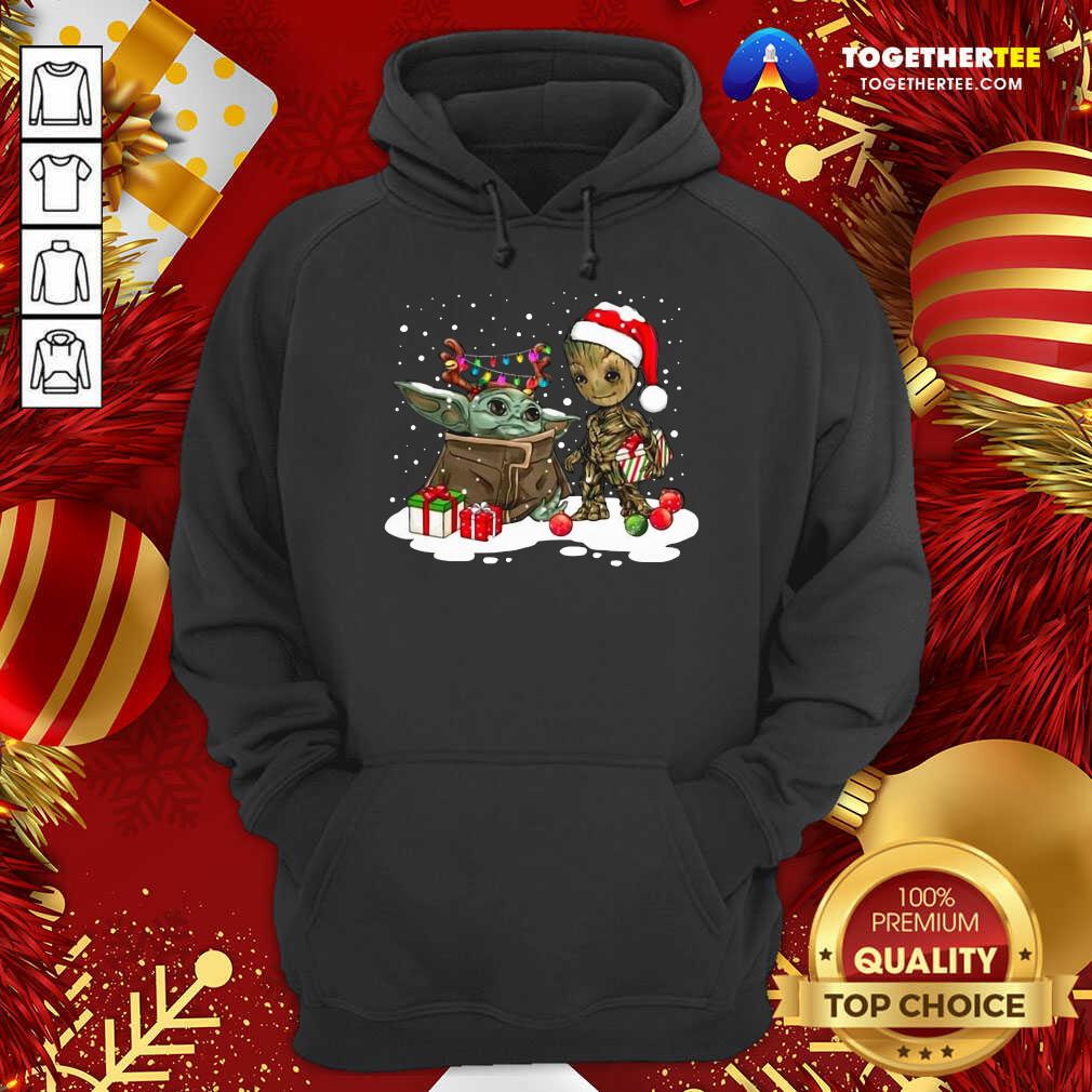 Cute Christmas Collection Baby Yoda And Groot Santa Christmas Light Shirt - Image 5