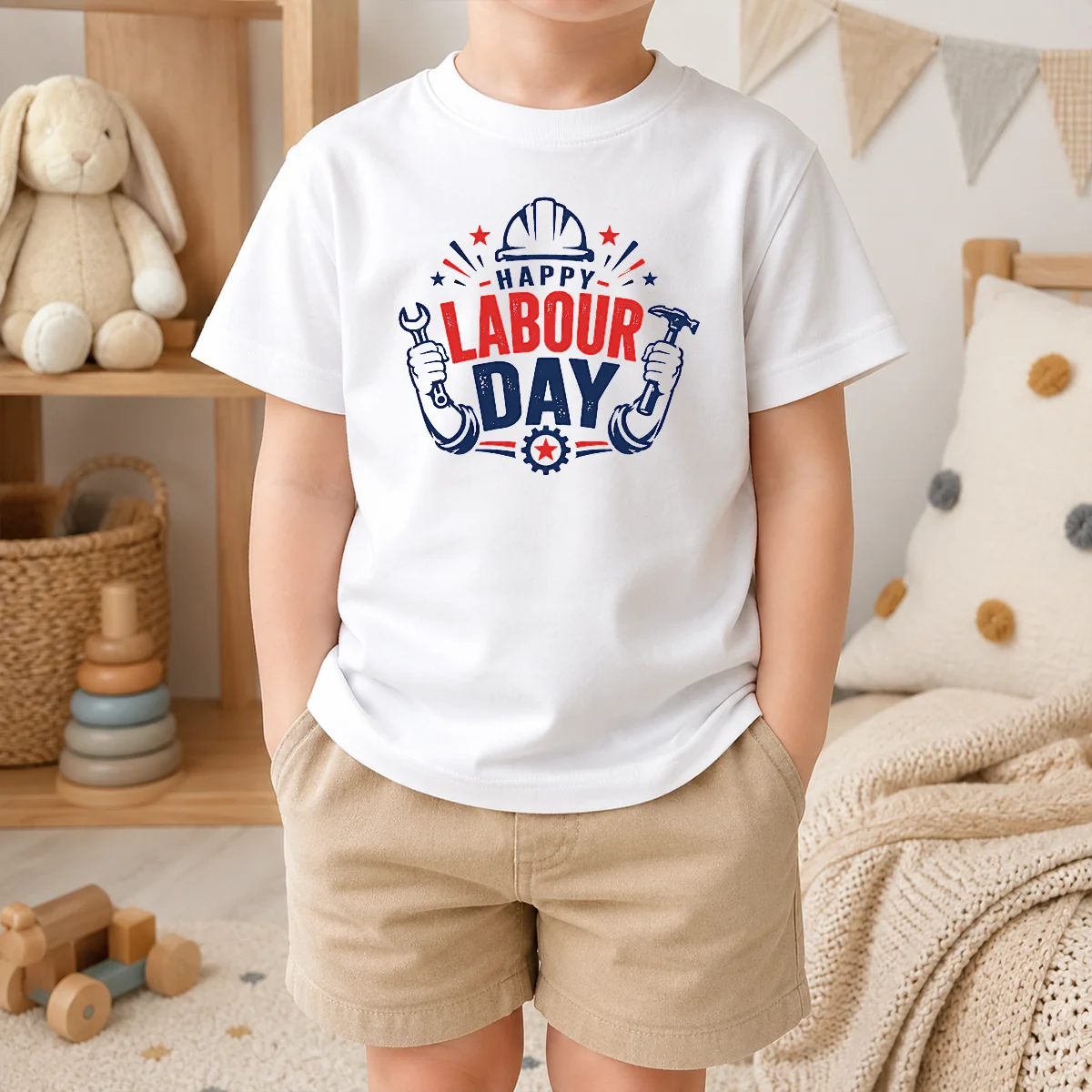 Top Hot Happy Labour Day Wrench Hammer Hard Hat Stars Shirt - Image 9