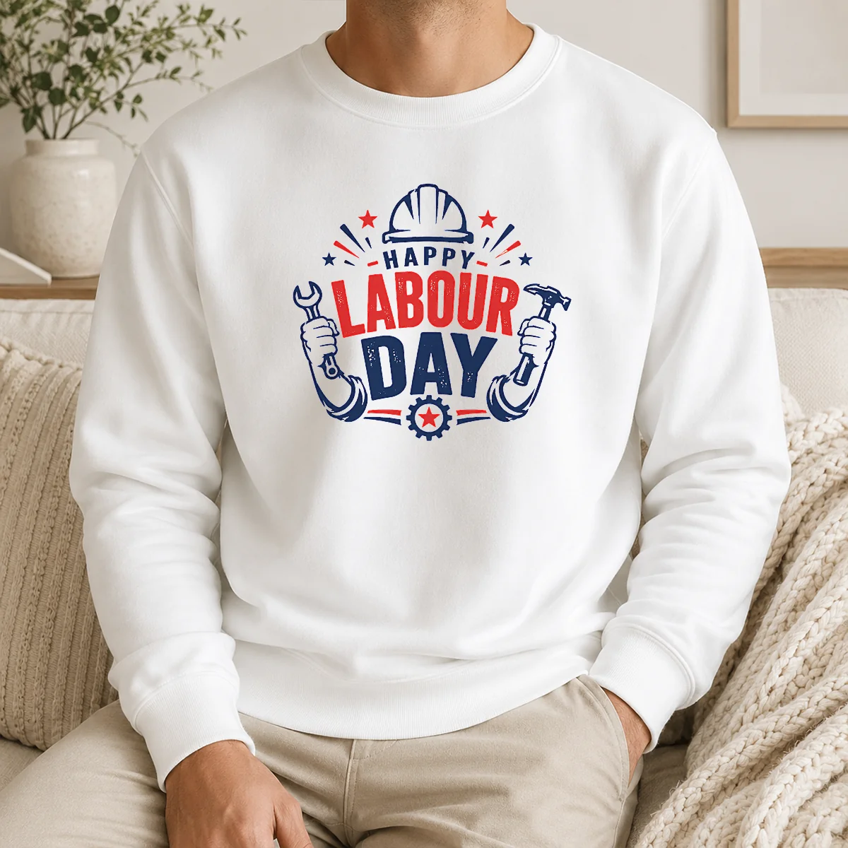 Top Hot Happy Labour Day Wrench Hammer Hard Hat Stars Shirt - Image 7